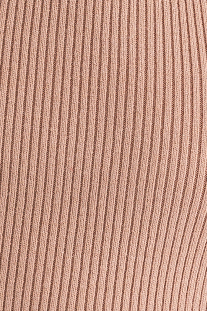 Sleeveless Turtleneck Sweater Crop Top - Brown