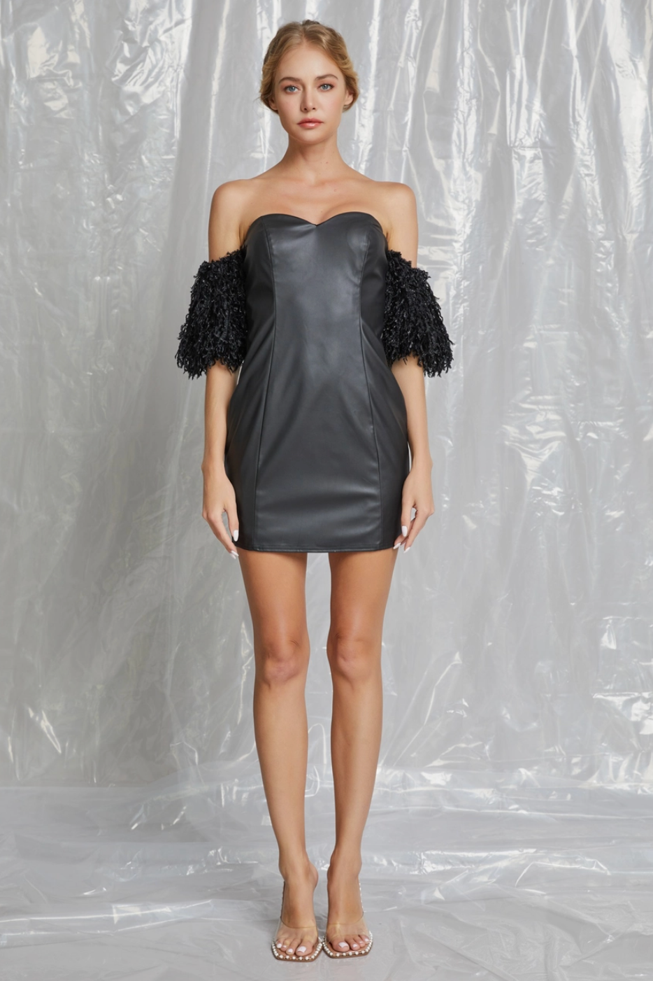 Black Faux Leather Dress YOU ARE THE PINEAPPLE Black Faux Leather Dress YOU ARE THE PINEAPPLE
