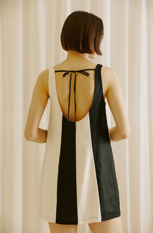 Color Block Black White Shift Mini Dress YOU ARE THE PINEAPPLE